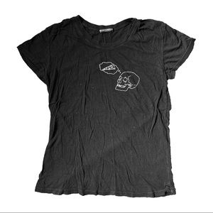 Brandy Melville Pizza Skull Tee